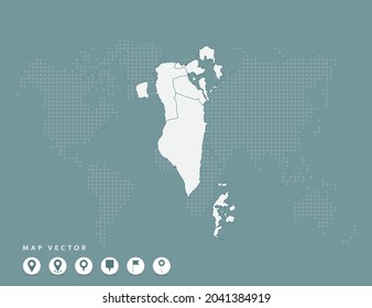 Abstract green map of Bahrain vector.