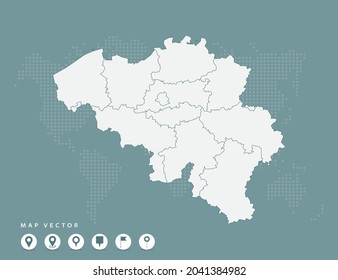 Abstract green map of Belgium vector.