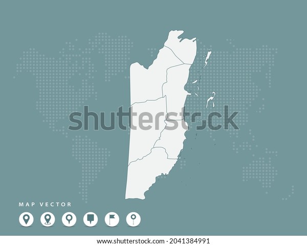 Abstract Green Map Belize Vector Stock Vector (Royalty Free) 2041384991 ...