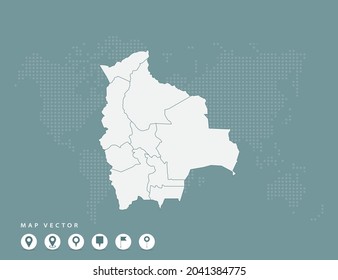 Mapa verde abstracto del vector Bolivia.