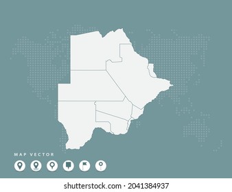 Abstract green map of Botswana vector.