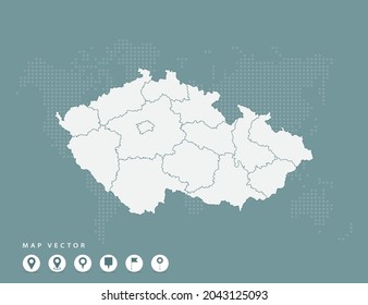 Abstract green map of Czech Republic vector.