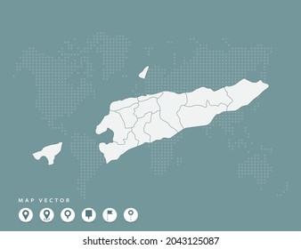 Abstract green map of East Timor vector.