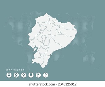 Abstract green map of Ecuador vector.
