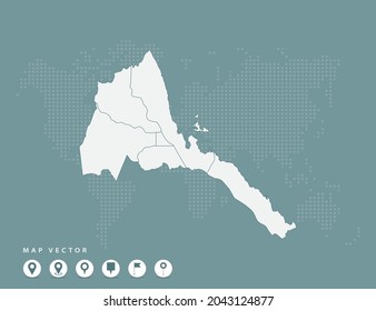 Abstract green map of Eritrea vector.