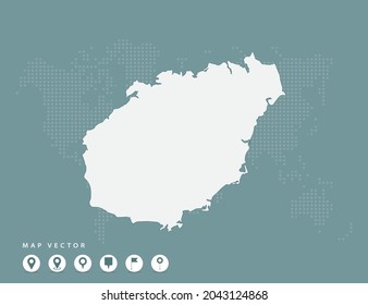 Abstract green map of Hainan vector.