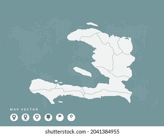 Abstract green map of Haiti vector.