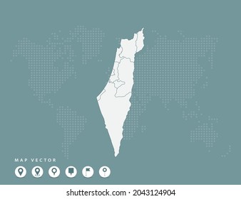 Abstract green map of Israel vector.