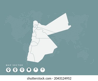 Abstract green map of Jordan vector.