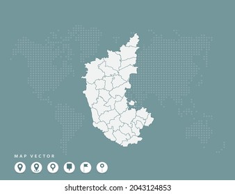 Abstract Green Map Karnataka Vector Stock Vector (Royalty Free ...