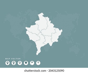 Abstrakte grüne Karte des Kosovo Vektor.