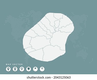 Mapa verde abstracto del vector Nauru.