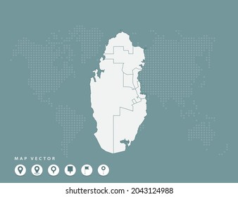 Mapa verde abstracto del vector de Qatar.
