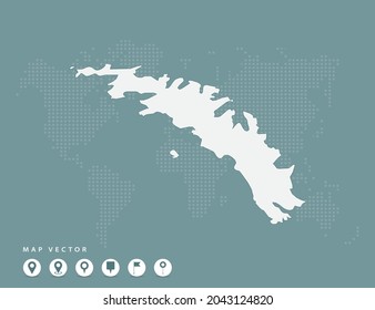 Abstract green map of South Georgia vector.