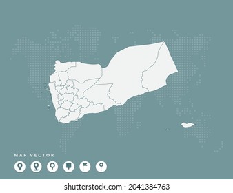 Abstract green map of Yemen vector.