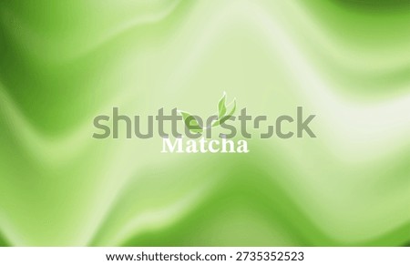 Abstract green matcha wave background. concept of organic green tea, healthy drink, Japanese matcha latte, and natural wellness. soft fluid liquid texture. vector illustration for branding.