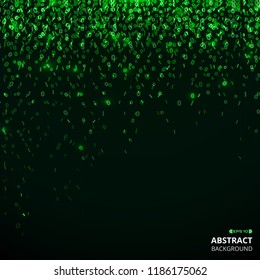 Abstract of green the matrix number pattern background, illustration vector eps10