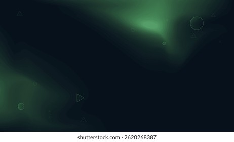 Abstract green mesh gradient on dark background. Landing page or Digital Ads, website ads