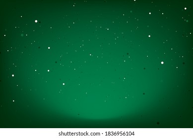 Abstract green mesh gradient with snow fall background or wallpaper backdrop, website banner. vector