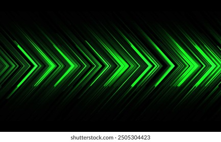 Abstract green metal arrow black line circuit cyber geometric design modern futuristic technology background vector illustration.