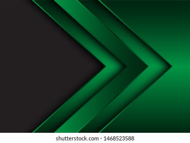 Abstract green metallic arrow direction with grey blank space design modern futuristic background vector illustration.