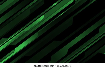 Abstract green metallic cyber pattern on black design modern technology futuristic background vector illustration.