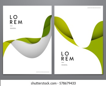 Abstract green minimal cover or poster design templates. Vector illustration.