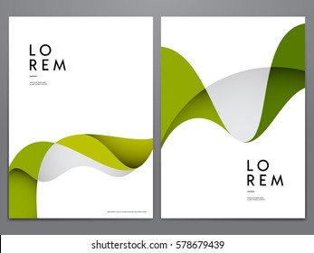 Abstract green minimal cover or poster design templates. Vector illustration.