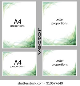 Abstract green modern background for A4 and LETTER sizes, for printing, web, presentation