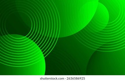 Abstract green modern background with circle lines. Eps10 vector