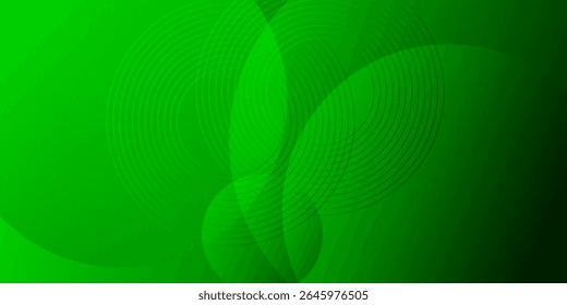 Fundo moderno verde abstrato com linhas de círculo. cartaz em moderno