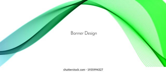 Abstract green modern decorative wave design banner background vector