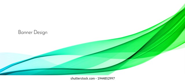 Abstract green modern decorative wave design banner background vector