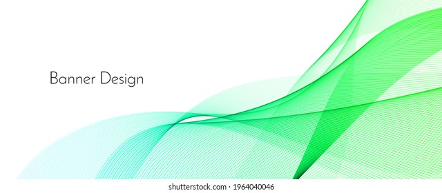 Abstract green modern decorative wave design banner background vector