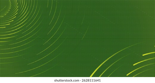 Abstract green modern futuristic banner background. Glowing green oval lines pattern design. Swirl ellipse lines element. Circular motion. Modern and Creative Trend design in vector illustration