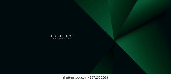 Abstract green modern geometric polygon background with futuristic hi technology concept