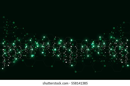 Abstract green modern geometric shining pattern digital - Vector Background.