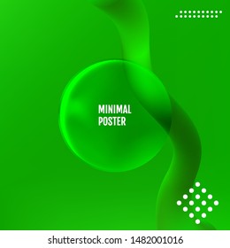 Abstract Green modern graphic element. Green Minimal geometric pattern gradients.