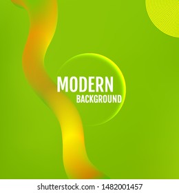Abstract Green modern graphic element. Green Abstract fluid color pattern