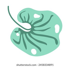 Abstractas hoja de monstera verde en diseño plano. Hojas de árbol tropical. Ilustración vectorial aislada.