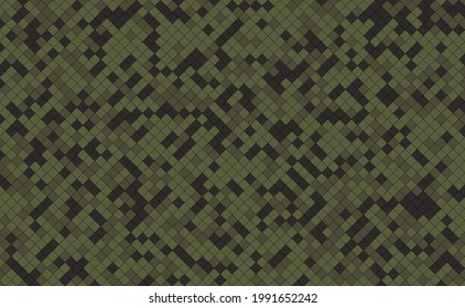 Abstract green mosaic background, Army green camouflage pattern background.