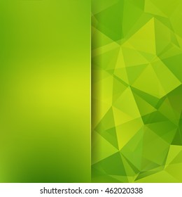 Abstract  green mosaic background.  Blur background.  Triangle geometric background. Design elements. Vector illustration