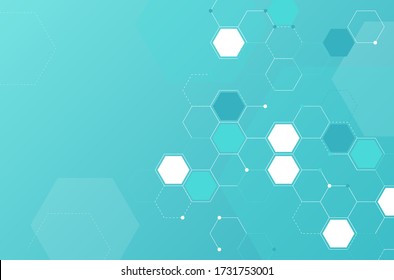 Abstract green mosaic background with hexagons and place for your text - vector illustration