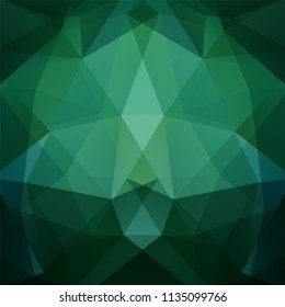 Abstract green mosaic background. Triangle geometric background. Design elements. Vector illustration