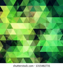 Abstract green mosaic background. Triangle geometric background. Design elements. Vector illustration