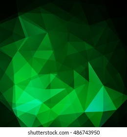 Abstract green mosaic background. Triangle geometric background. Design elements. Vector illustration
