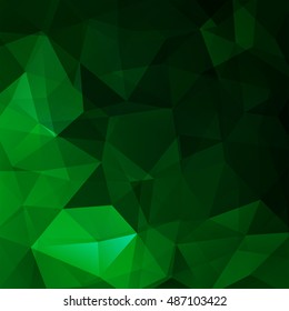 Abstract green mosaic background. Triangle geometric background. Design elements. Vector illustration