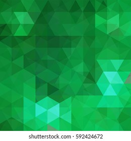 Abstract green mosaic background.  Triangle geometric background. Design elements. Vector illustration