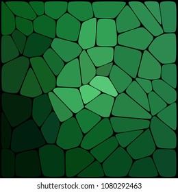 Abstract green mosaic pattern. Abstract background consisting of elements of different shapes arranged in a mosaic style. Vector illustration.