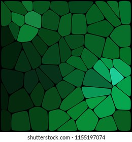 Abstract green mosaic pattern. Abstract background consisting of elements of different shapes arranged in a mosaic style. Vector illustration.